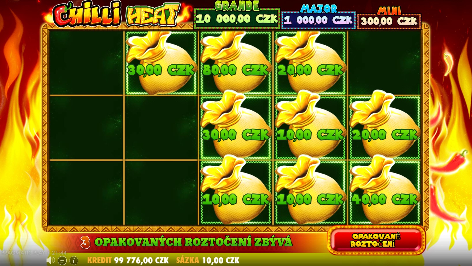 Obrázek - Průběh bonusu Hold and Win