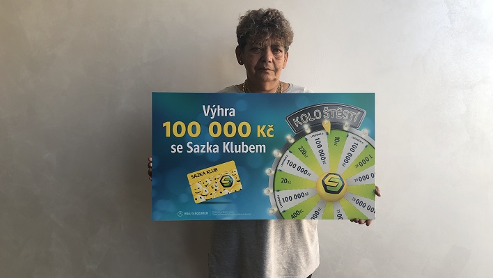 Paní Iveta z Frýdku-Místku vyhrála na Kole štěstí 100 000 Kč. Členství v Sazka Klubu se vyplácí!