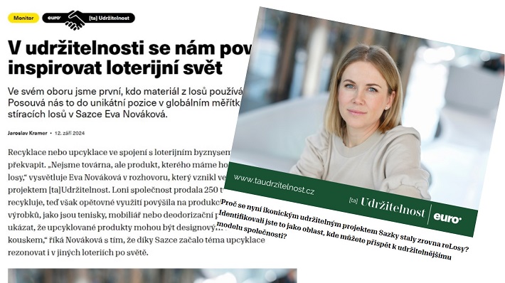 Eva Nováková o platformě reLosy: Sazka v oblasti udržitelnosti inspiruje loterijní svět