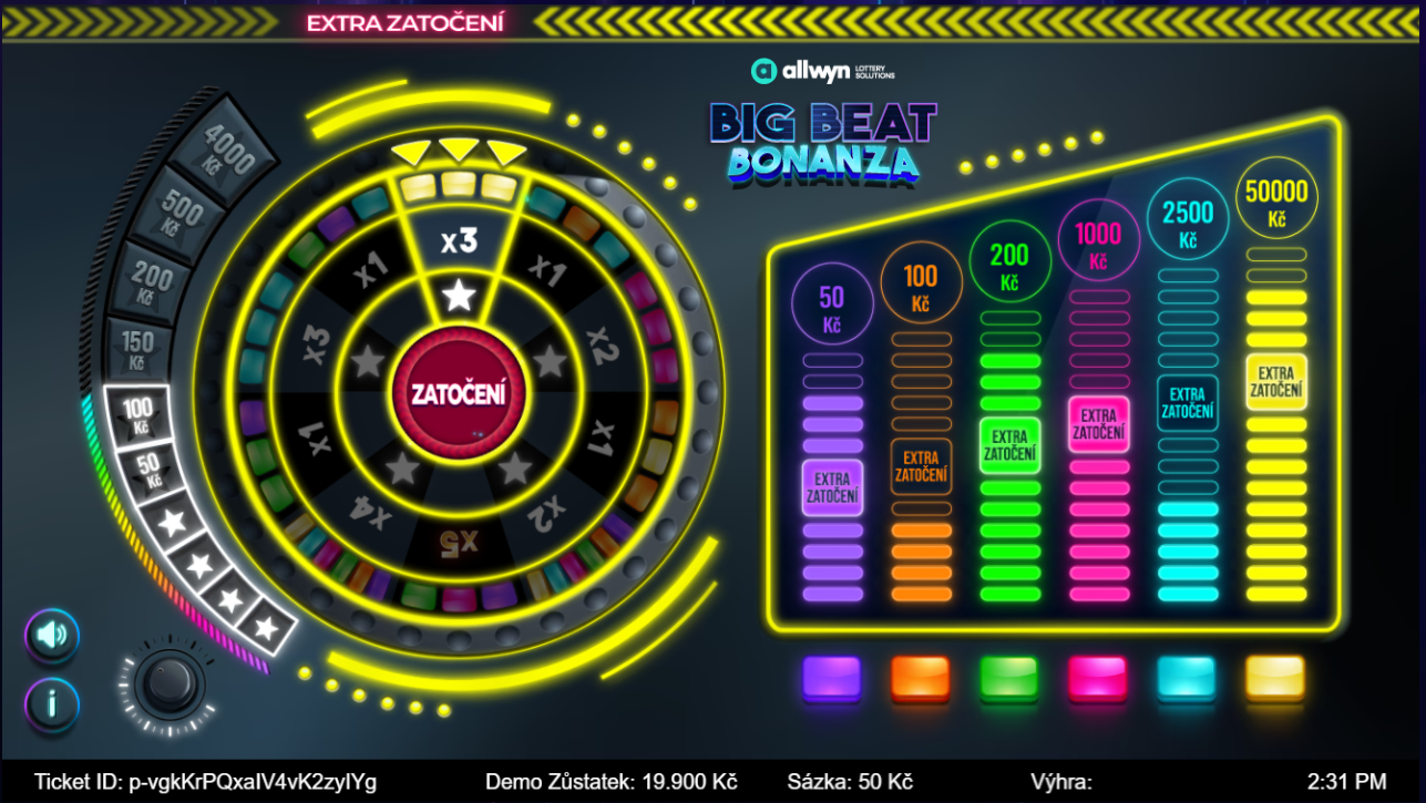 Big Beat Bonanza - zisk extra zatočení zdarma a výhry 100 Kč