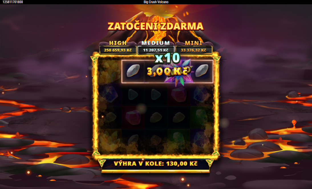 Big Crush Volcano - bonus s násobiteli