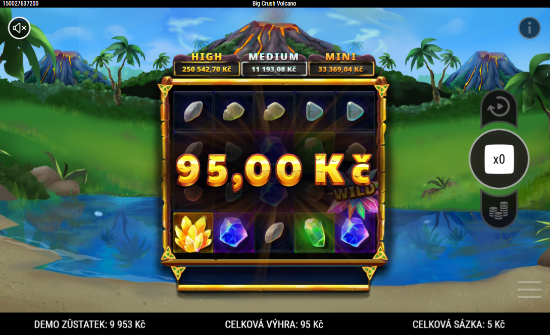 Big Crush Volcano - Výhra s hvězdným wildem