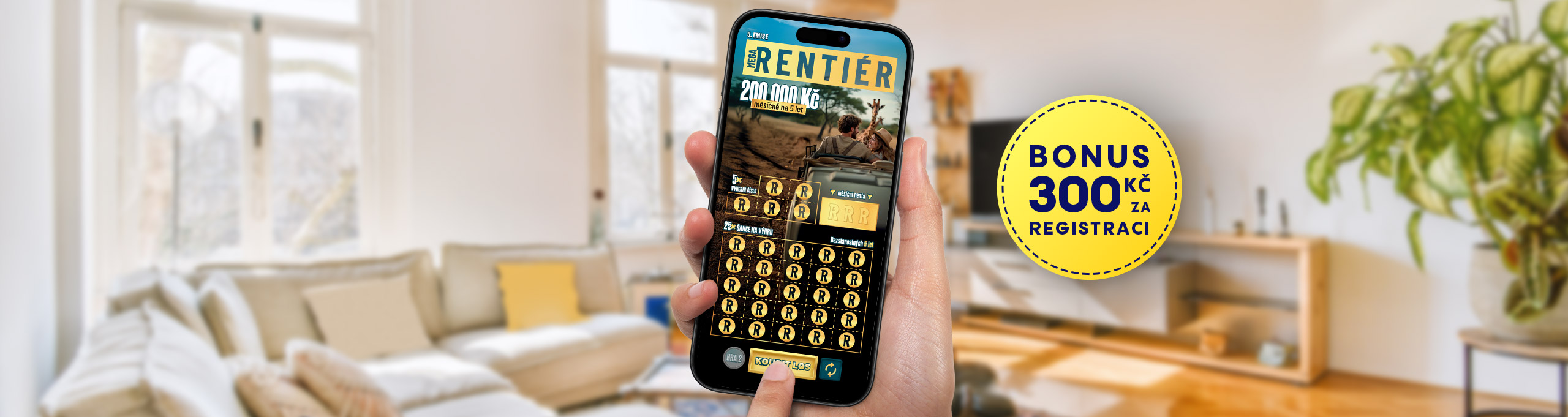 Z&iacute;skejtebonus 300 Kčs@online losyRenti&eacute;r