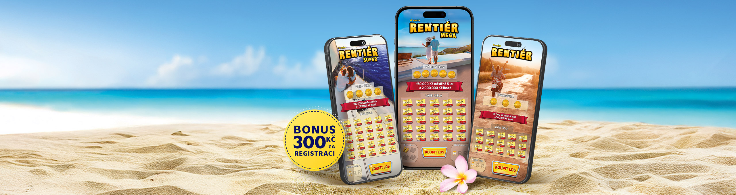 Z&iacute;skejtebonus 300 Kčs@online losyRenti&eacute;r
