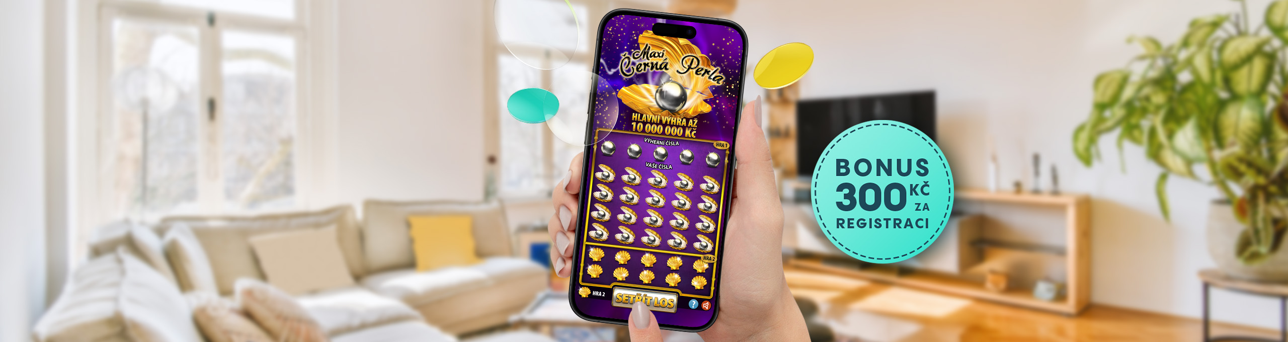 Z&iacute;skejte bonus 300 Kčs@online losyČern&aacute; perla
