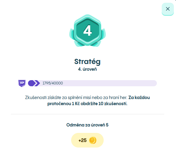 FunPark - úroveň hráče