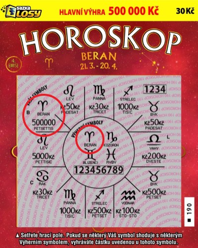 Horoskop - náhled výherního losu