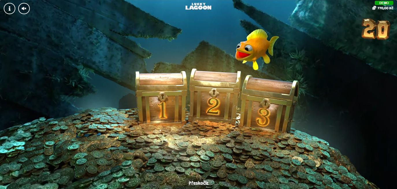 Lucky Lagoon - Výběr ze 3 truhel jako odměna za poražení žraloka