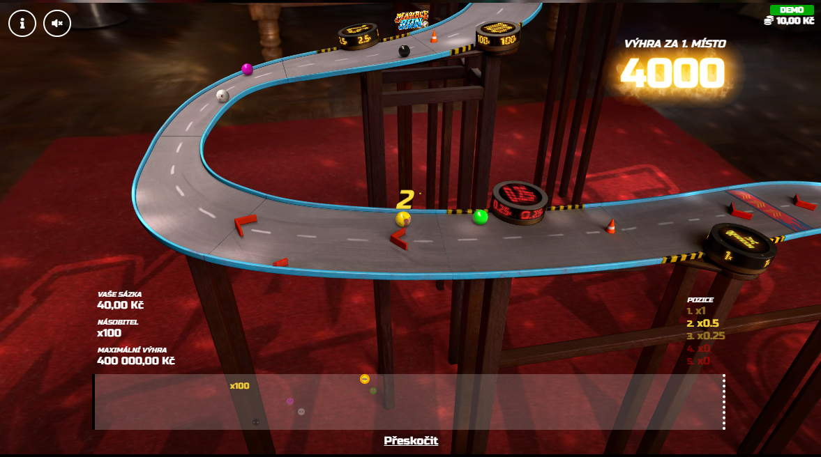 Marble Run - průběh závodu