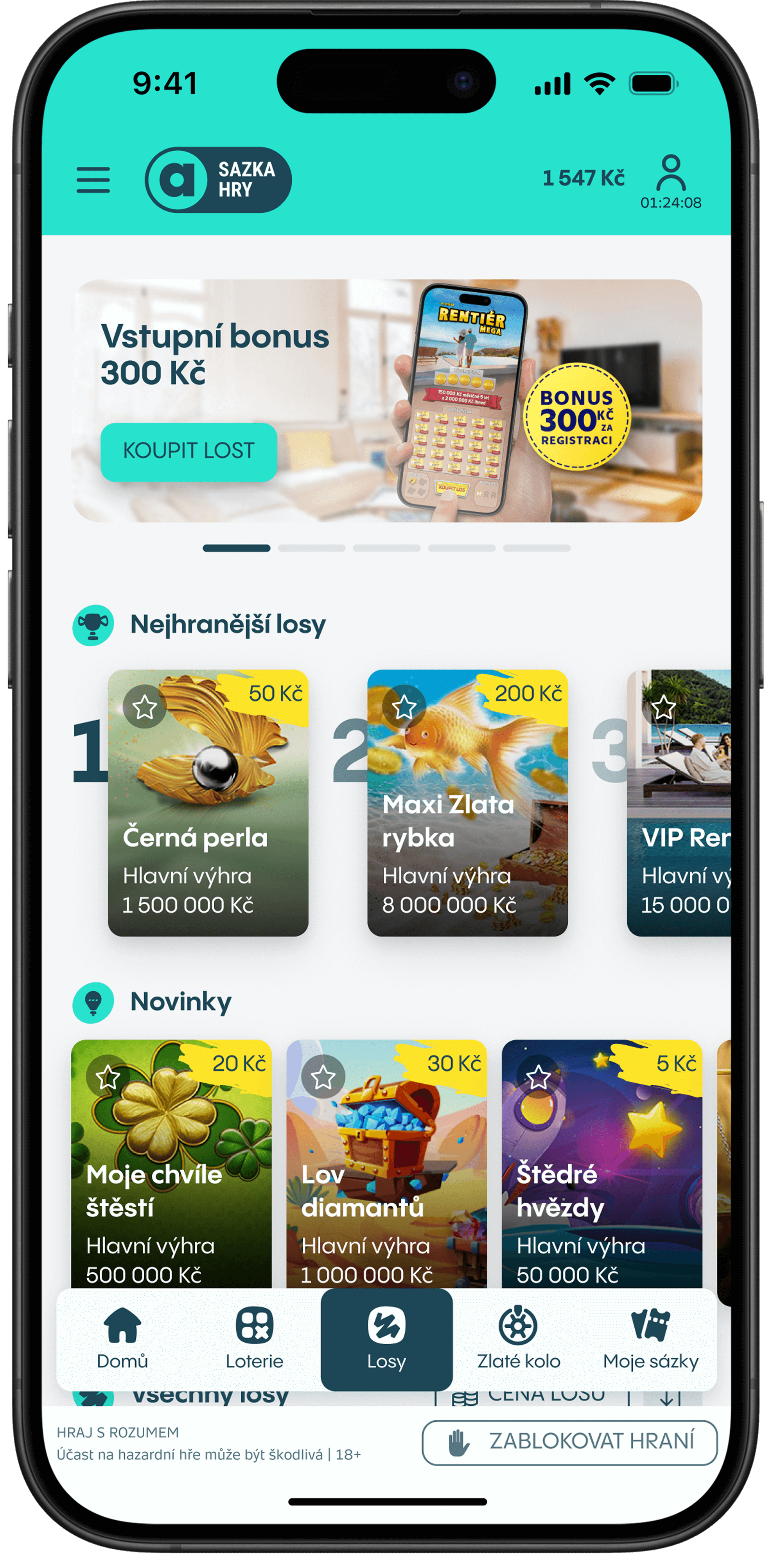 Stírání online losů