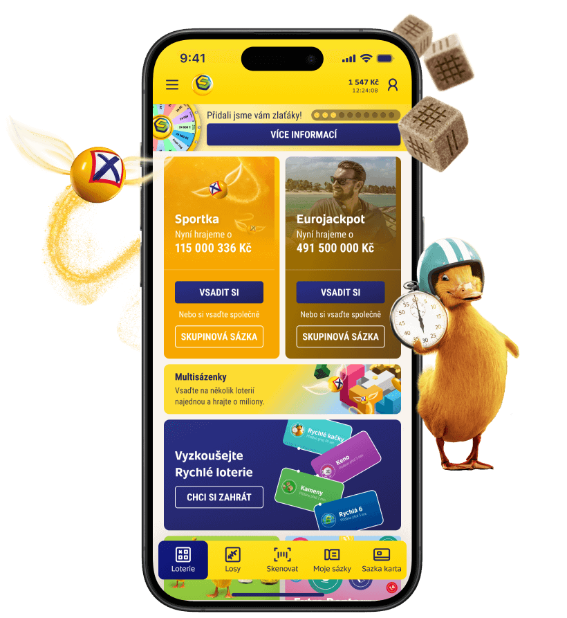 Telefon s aplikací Sazka Online