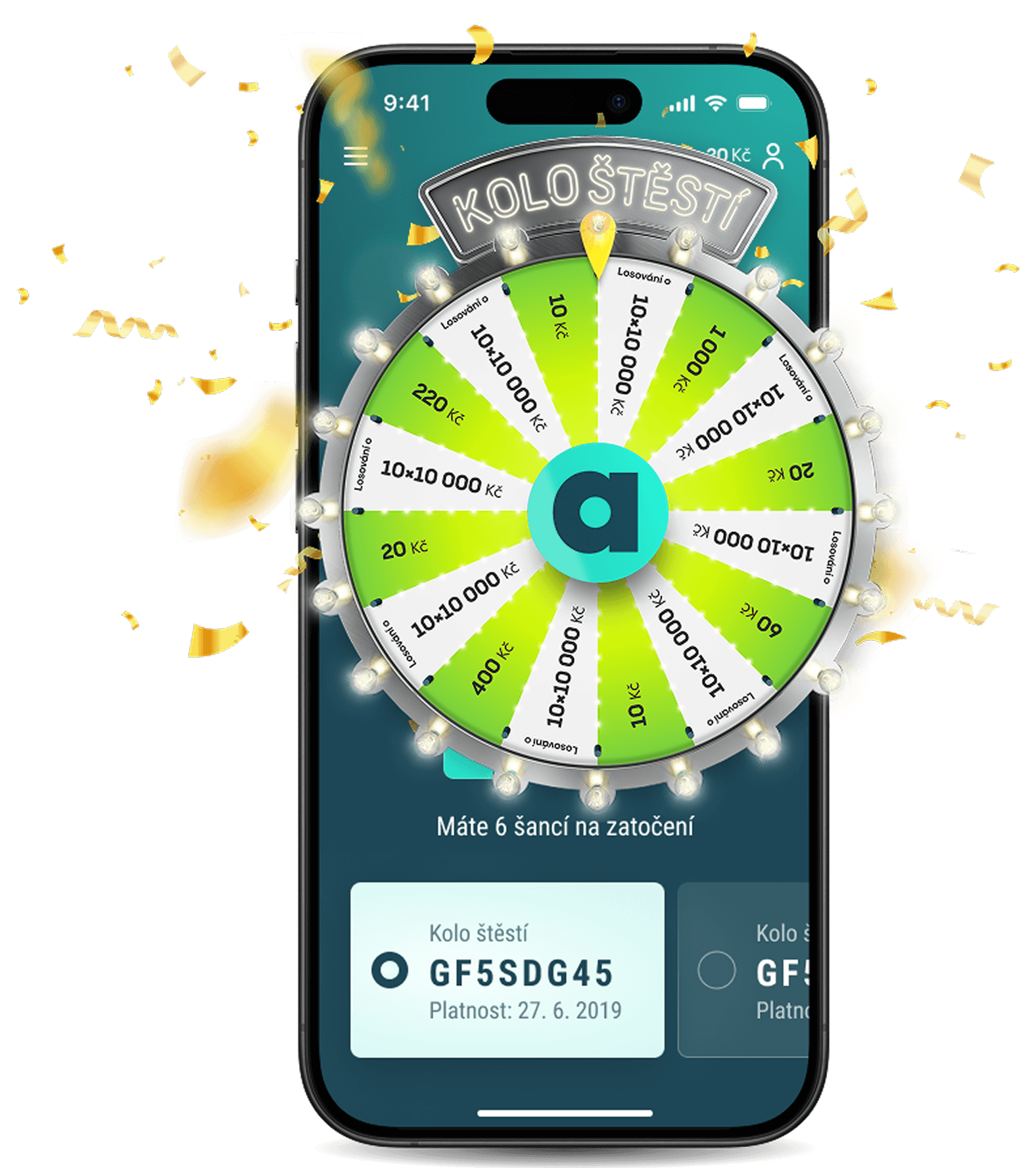 Telefon s aplikací Allwyn Klub