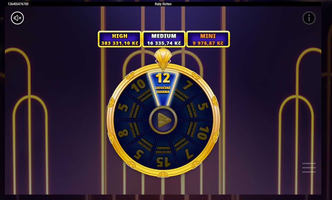 Ruby Riches - kolo štěstí s hrami zdarma