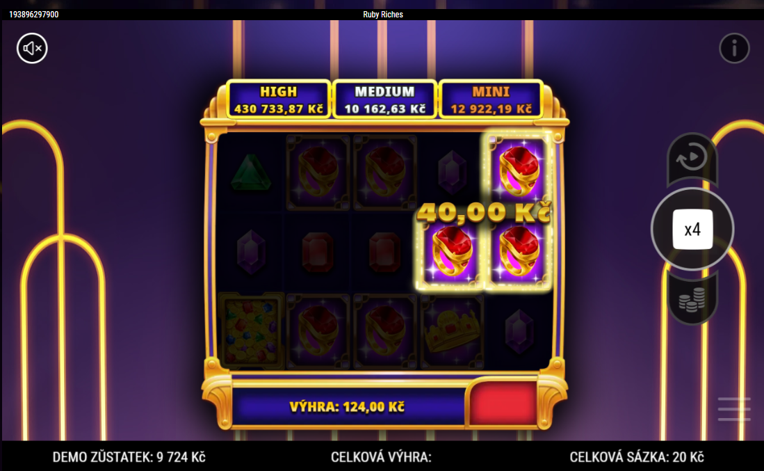 Ruby Riches - výhra s prsteny