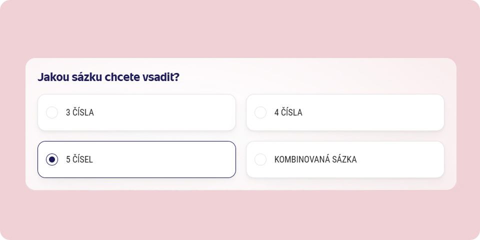 Jednoduchá sázka na 3, 4 nebo 5 čísel
