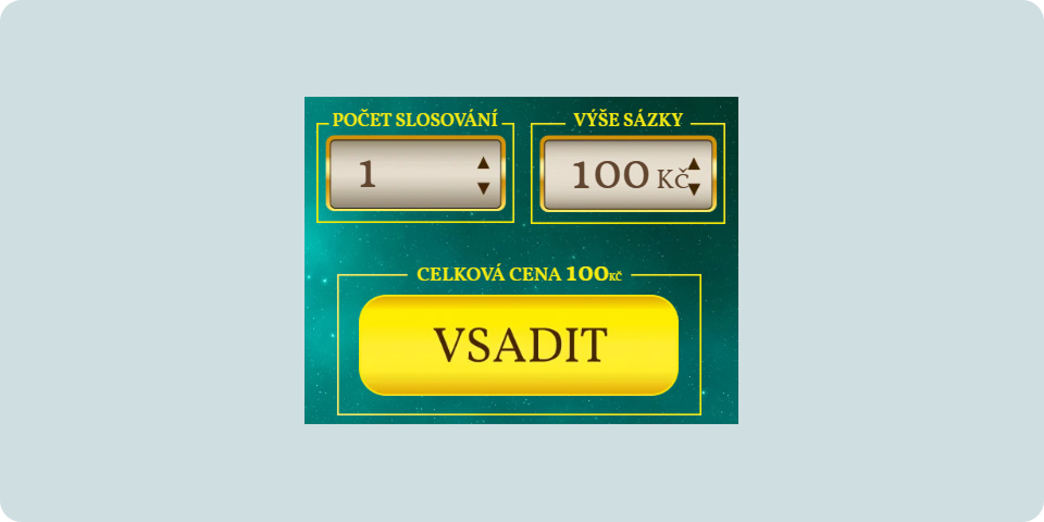 Počet slosování a výše sázky