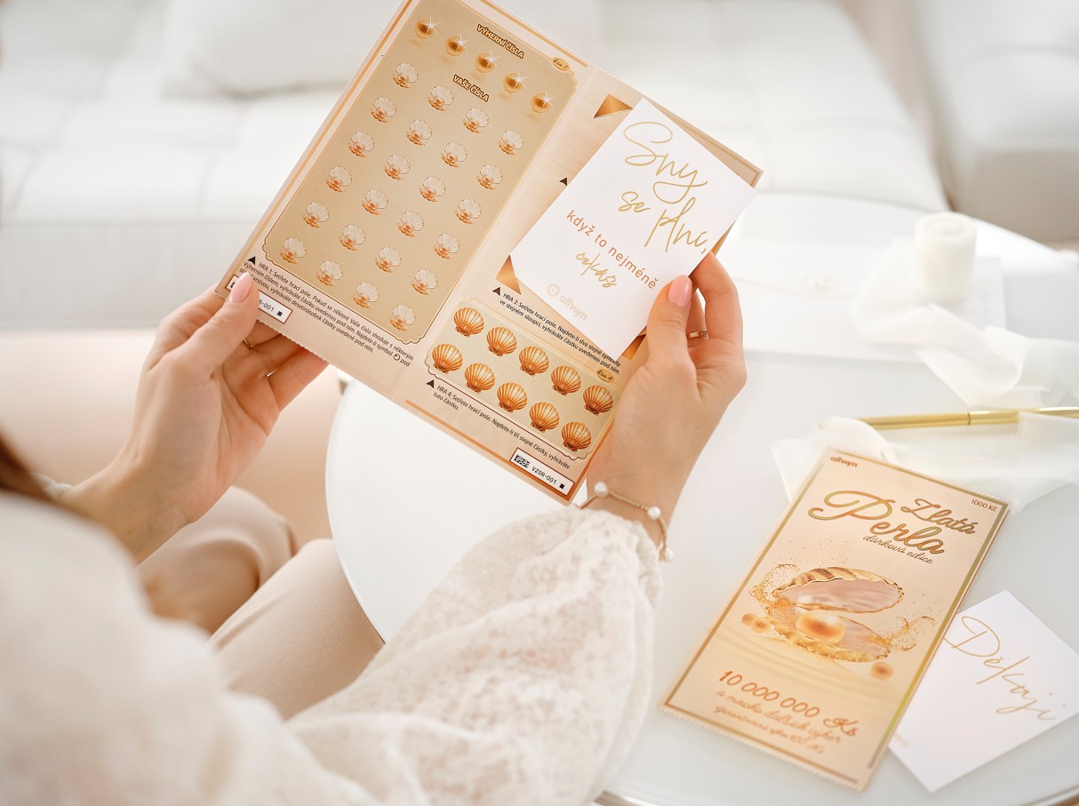 Zlatá perla od Allwynu: dárkový stírací los, který si lze přizpůsobit a vždy potěší výhrou